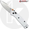 MODIFIED Benchmade Mini Bugout White 533 Knife - Satin Blade