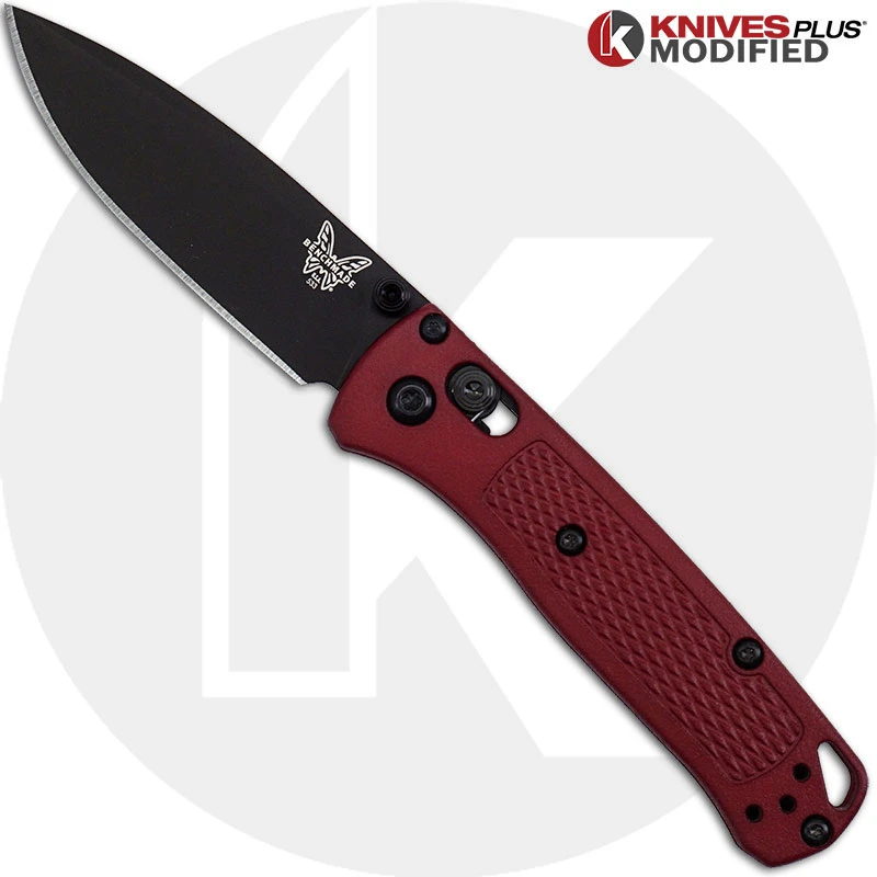 MODIFIED Benchmade Mini Bugout Red Dragon 533BK-1 Knife - Black Blade - Rit Dyed Handle 1 MODIFIED Benchmade Mini Bugout Red Dragon 533BK-1 Knife - Black Blade - Rit Dyed Handle