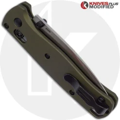 MODIFIED Benchmade Bugout 535 + AWT OD Green Aluminum Scales + KP Black Thumbstud & Standoffs 5 MODIFIED Benchmade Bugout 535 + AWT OD Green Aluminum Scales + KP Black Thumbstud & Standoffs -Knives Shop KP 535 7 CLOSED BACK LOGO