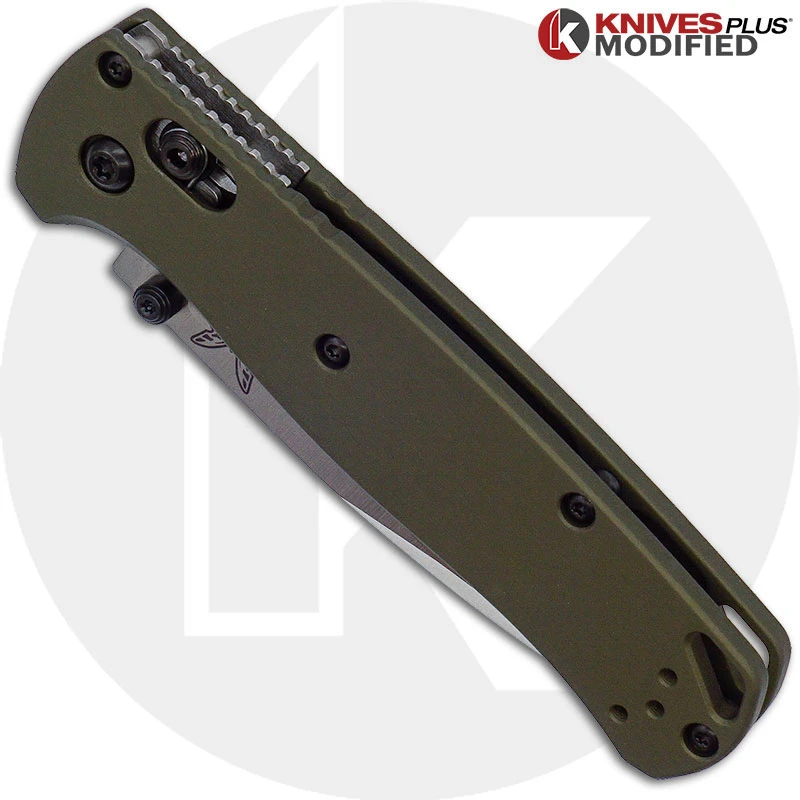 MODIFIED Benchmade Bugout 535 + AWT OD Green Aluminum Scales + KP Black Thumbstud & Standoffs 2 MODIFIED Benchmade Bugout 535 + AWT OD Green Aluminum Scales + KP Black Thumbstud & Standoffs - Image 2