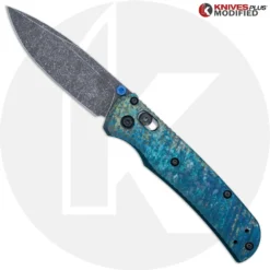MODIFIED Benchmade Bugout 535 Knife + Acid Stonewash Blade + AWT Archon Custom Anodized Scales