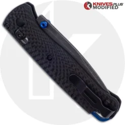 MODIFIED Benchmade Bugout Knife - Acid Stonewash S90V - Carbon Fiber Handle -Knives Shop KP 535 CF CLOSED BACK LOGO