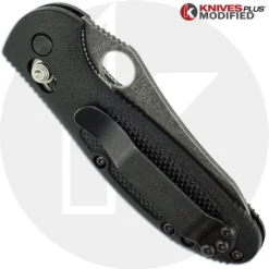 MODIFIED Benchmade Mini Griptilian Knife 555 - S30V - Acid Stonewash - Sheepsfoot -Knives Shop KP 555HG NEW CLOSED BACK LOGO