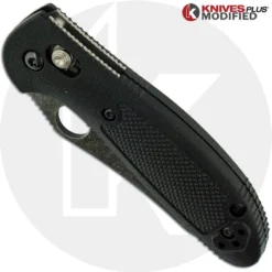 MODIFIED Benchmade Mini Griptilian Knife 555 - S30V - Acid Stonewash - Sheepsfoot -Knives Shop KP 555HG NEW CLOSED FRONT LOGO