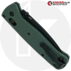 MODIFIED Benchmade Bugout 535BK Knife + KP Forest Green G10 Scales -Knives Shop KP BUGOUT GREENMICARTA CLOSED BACK
