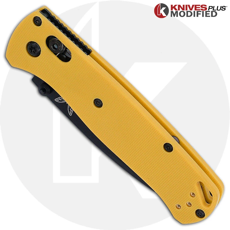 MODIFIED Benchmade Bugout 535BK Knife + KP Chrome Yellow G10 Scales 2 MODIFIED Benchmade Bugout 535BK Knife + KP Chrome Yellow G10 Scales - Image 2