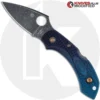 MODIFIED Spyderco K390 Dragonfly Knife - Acid Stonewash - Heat Color Hardware - Rit Dye Fade