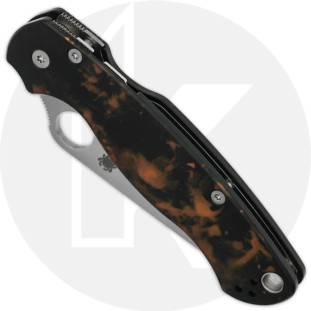 MODIFIED Spyderco Paramiliary 2 Knife - Satin Blade - AWT Custom Anodized Scales 2 MODIFIED Spyderco Paramiliary 2 Knife - Satin Blade - AWT Custom Anodized Scales - Image 2