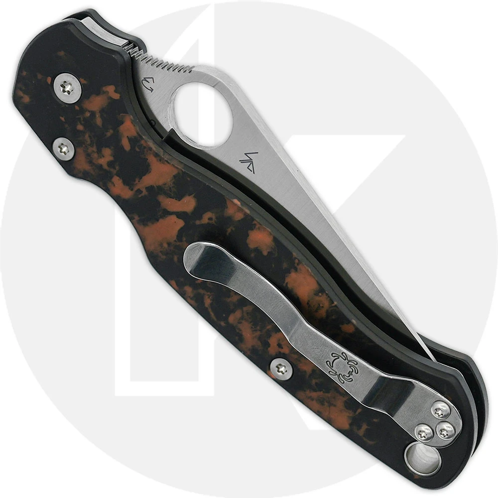 MODIFIED Spyderco Paramiliary 2 Knife - Satin Blade - AWT Custom Anodized Scales 3 MODIFIED Spyderco Paramiliary 2 Knife - Satin Blade - AWT Custom Anodized Scales - Image 3