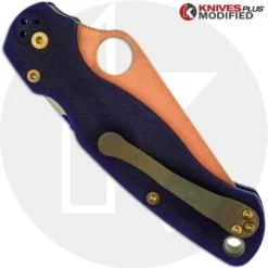 MODIFIED Spyderco Para Military 2 - S110V - CopperWash - Blue G10 5 MODIFIED Spyderco Para Military 2 - S110V - CopperWash - Blue G10 -Knives Shop KP C81GPDBL2 2 closed back LOGO