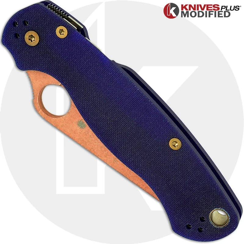 MODIFIED Spyderco Para Military 2 - S110V - CopperWash - Blue G10 2 MODIFIED Spyderco Para Military 2 - S110V - CopperWash - Blue G10 - Image 2