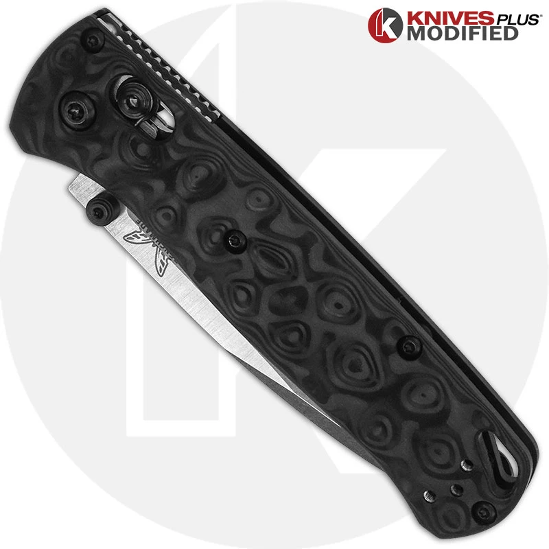 MODIFIED Benchmade Bugout 535 Knife + KP Damascus Pattern Carbon Fiber Scales + KP Black Thumbstud & Standoffs 2 MODIFIED Benchmade Bugout 535 Knife + KP Damascus Pattern Carbon Fiber Scales + KP Black Thumbstud & Standoffs - Image 2