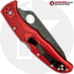 MODIFIED Spyderco Endura 4 - The Red Dragon - Acid Wash - Regrind - Rit Dyed Handle -Knives Shop KP ENDURA9 NEW NEW CLOSED BACK LOGO