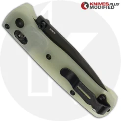 MODIFIED Benchmade Mini Bugout 533BK Knife + KP Contoured Jade G10 Scales -Knives Shop KP MINIBUGOUT JADE CLOSED BACK