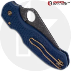 MODIFIED Spyderco Para 3 SPY27 Knife - Acid Stonewash Blade - Heat Color Hardware 5 MODIFIED Spyderco Para 3 SPY27 Knife - Acid Stonewash Blade - Heat Color Hardware -Knives Shop KP PARA3 11 BLACK CLOSED BACK LOGO