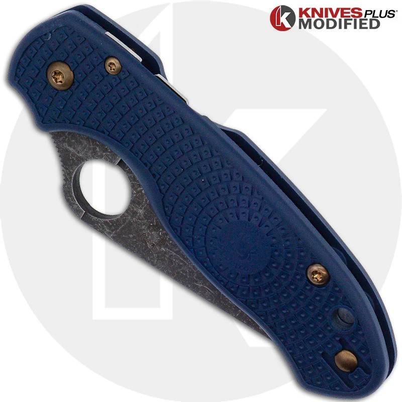 MODIFIED Spyderco Para 3 SPY27 Knife - Acid Stonewash Blade - Heat Color Hardware 2 MODIFIED Spyderco Para 3 SPY27 Knife - Acid Stonewash Blade - Heat Color Hardware - Image 2