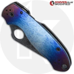 MODIFIED Spyderco Para 3 Knife With Acid Stonewash Blade + KP Super Nova Titanium Scales + All Black Hardware 10 MODIFIED Spyderco Para 3 Knife With Acid Stonewash Blade + KP Super Nova Titanium Scales + All Black Hardware -Knives Shop KP PARA3 14 CLOSED FRONT