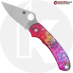 MODIFIED Spyderco Para 3 Knife + AWT Agent SKINNY Custom Anodized Scales