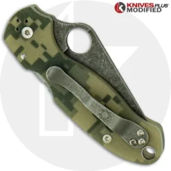 MODIFIED Spyderco Para 3 Knife ACID WASH Blade Camo G10 8 MODIFIED Spyderco Para 3 Knife ACID WASH Blade Camo G10 -Knives Shop KP PARA31 2 NEW CLOSED BACK LOGO