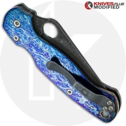 MODIFIED Spyderco Para Military 2 Knife With Acid Stonewash + KP Titanium Scales MAYHEM FINISH 12 MODIFIED Spyderco Para Military 2 Knife With Acid Stonewash + KP Titanium Scales MAYHEM FINISH -Knives Shop KP PM2MAYHEM CLOSED BACK