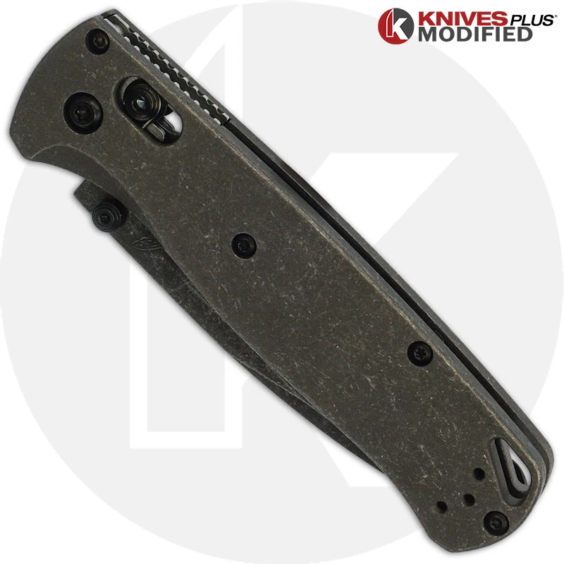 MODIFIED Benchmade Bugout 535 Knife + Acid Stonewash + KP Titanium Blasted Tumbled Scales + KP Black Thumbstud & Standoffs - The RHINO 2 MODIFIED Benchmade Bugout 535 Knife + Acid Stonewash + KP Titanium Blasted Tumbled Scales + KP Black Thumbstud & Standoffs - The RHINO - Image 2