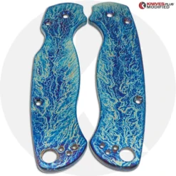 MODIFIED Spyderco Para Military 2 Knife With Acid Stonewash + KP Titanium Scales MAYHEM FINISH 13 MODIFIED Spyderco Para Military 2 Knife With Acid Stonewash + KP Titanium Scales MAYHEM FINISH -Knives Shop KP SCALE 26 9 20 21 1