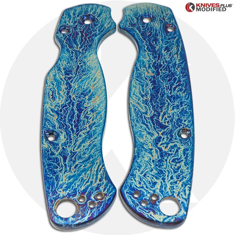 MODIFIED Spyderco Para Military 2 Knife With Acid Stonewash + KP Titanium Scales MAYHEM FINISH 7 MODIFIED Spyderco Para Military 2 Knife With Acid Stonewash + KP Titanium Scales MAYHEM FINISH - Image 7