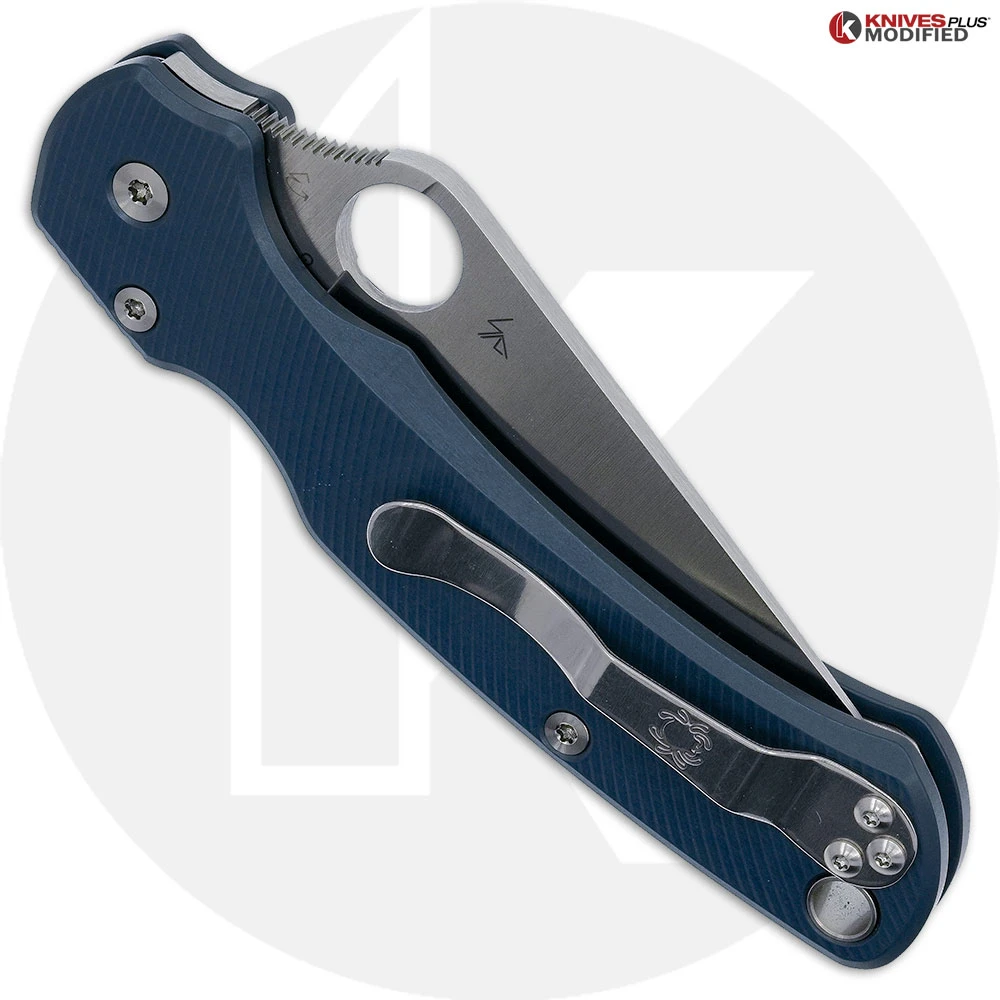 MODIFIED Spyderco Paramiliary 2 Knife - Satin Blade - Exclusive AWT Agent SKINNY Midnight Blue Scales 3 MODIFIED Spyderco Paramiliary 2 Knife - Satin Blade - Exclusive AWT Agent SKINNY Midnight Blue Scales - Image 3