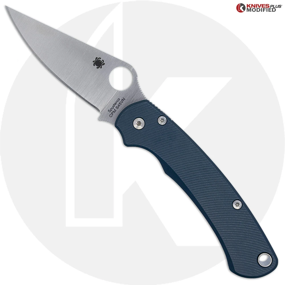 MODIFIED Spyderco Paramiliary 2 Knife - Satin Blade - Exclusive AWT Agent SKINNY Midnight Blue Scales 1 MODIFIED Spyderco Paramiliary 2 Knife - Satin Blade - Exclusive AWT Agent SKINNY Midnight Blue Scales