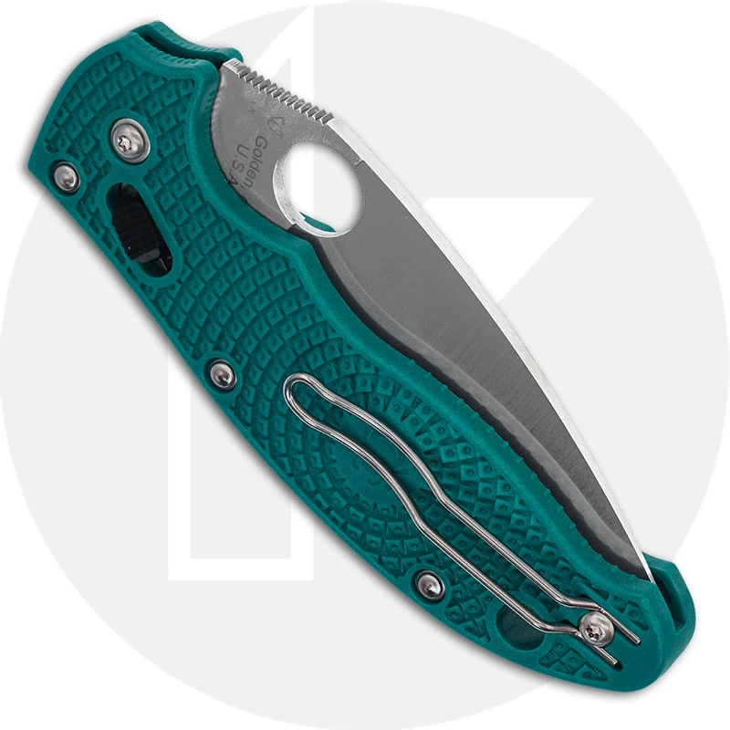 Spyderco Manix 2 Lightweight C101PCBL2 - CPM SPY27 Blade - Aqua Blue FRCP Handle - USA Made 3 Spyderco Manix 2 Lightweight C101PCBL2 - CPM SPY27 Blade - Aqua Blue FRCP Handle - USA Made - Image 3
