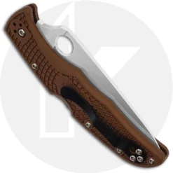 Spyderco Knives: Spyderco Endura 4 Lightweight, Brown, SP-C10FPBN -Knives Shop SP C10FPBN CLOSED BACK