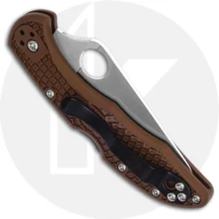 Spyderco Knives: Spyderco Delica 4 Lightweight, Brown, SP-C11FPBN -Knives Shop SP C11FPBN CLOSED BACK