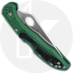 Spyderco Knives: Spyderco Delica 4 Lightweight, Green, SP-C11FPGR -Knives Shop SP C11FPGR CLOSED BACK