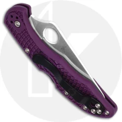 Spyderco Knives: Spyderco Delica 4 Lightweight, Purple, SP-C11FPPR -Knives Shop SP C11FPPR CLOSED BACK