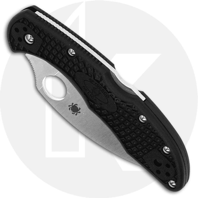Spyderco C11FSWCBK Delica 4 Wharncliffe Knife, 2.87 Inch Serrated Wharncliffe Blade, Black FRN Handle 2 Spyderco C11FSWCBK Delica 4 Wharncliffe Knife, 2.87 Inch Serrated Wharncliffe Blade, Black FRN Handle - Image 2