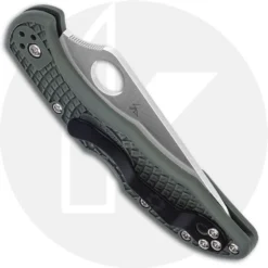 Spyderco Knives: Spyderco Delica 4 Knife, Part Serrated, Foliage Green, SP-C11PSFG 6 Spyderco Knives: Spyderco Delica 4 Knife, Part Serrated, Foliage Green, SP-C11PSFG -Knives Shop SP C11PSFG CLOSED BACK