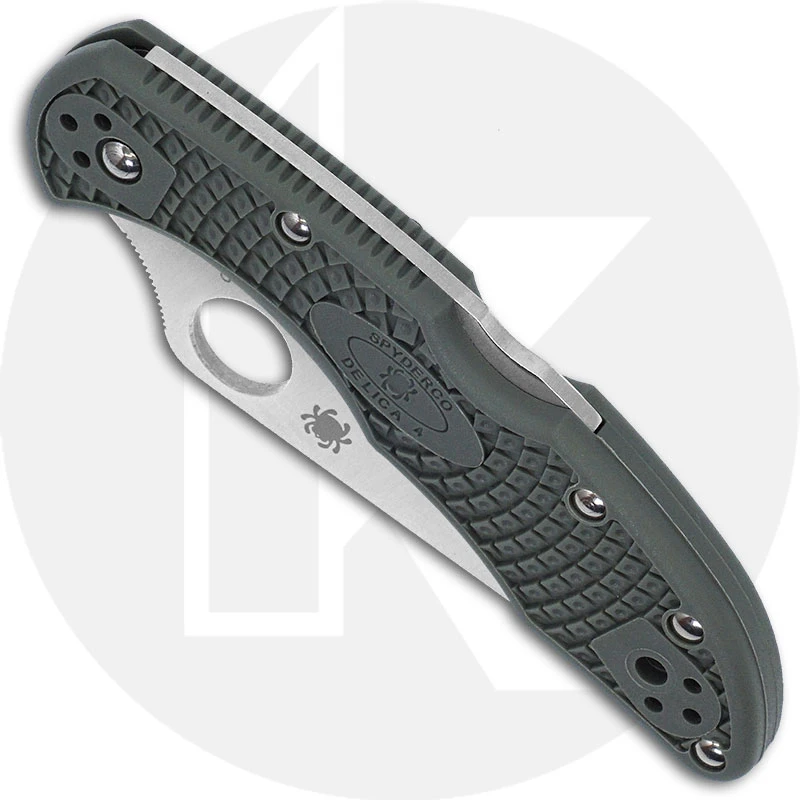 Spyderco Knives: Spyderco Delica 4 Knife, Part Serrated, Foliage Green, SP-C11PSFG 2 Spyderco Knives: Spyderco Delica 4 Knife, Part Serrated, Foliage Green, SP-C11PSFG - Image 2