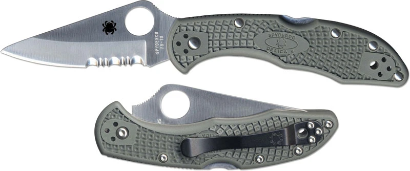 Spyderco Knives: Spyderco Delica 4 Knife, Part Serrated, Foliage Green, SP-C11PSFG 4 Spyderco Knives: Spyderco Delica 4 Knife, Part Serrated, Foliage Green, SP-C11PSFG - Image 4