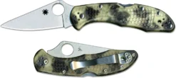 Spyderco Delica 4 Knife C11ZFPGITD - Flat Ground VG10 - Glow In The Dark Zome FRN