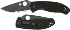 Spyderco Tenacious, Black Part Serrated, SP-C122GBBKPS -Knives Shop SP C122GBBKPS