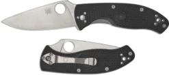 Spyderco Tenacious Lightweight Knife C122PBK - Value Priced Folder - Plain Edge - Liner Lock - Black FRN Handle -Knives Shop SP C122PBK