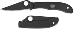 Spyderco Honeybee Slip Joint Knife - C137BKP - Black 3Cr13 Drop Point - Black Stainless Steel - Key Ring Hole -Knives Shop SP C137BKP