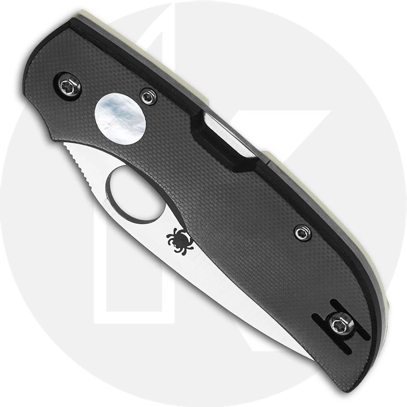 Spyderco Chaparral Sun And Moon C152GSMP - White G10 Side With Red Sun Inlay - Black G10 Side With Pearl Moon Inlay - Lock Back 2 Spyderco Chaparral Sun And Moon C152GSMP - White G10 Side With Red Sun Inlay - Black G10 Side With Pearl Moon Inlay - Lock Back - Image 2