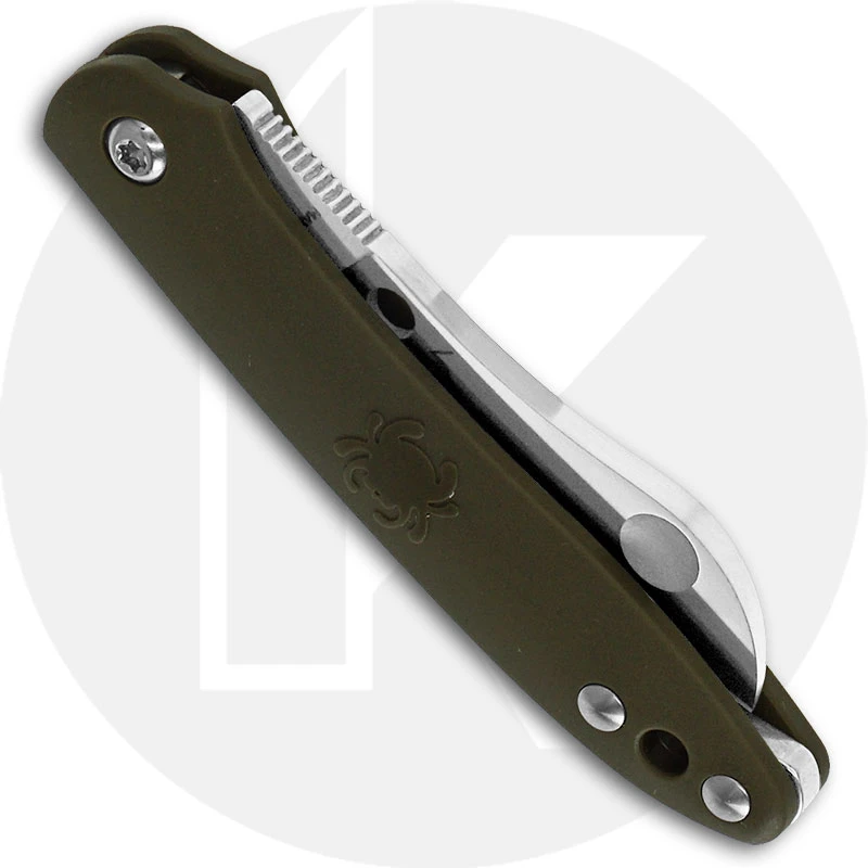 Spyderco Roadie Knife - C189PGR - Non Locking Sheepfoot - Olive Green FRN - Made In Italy 3 Spyderco Roadie Knife - C189PGR - Non Locking Sheepfoot - Olive Green FRN - Made In Italy - Image 3