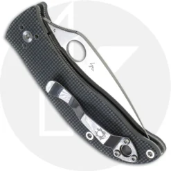 Spyderco C222GPGY Alcyone Knife EDC Linerlock Folding Knife Drop Point With Gray G10 Handle -Knives Shop SP C222GPGY CLOSED BACK