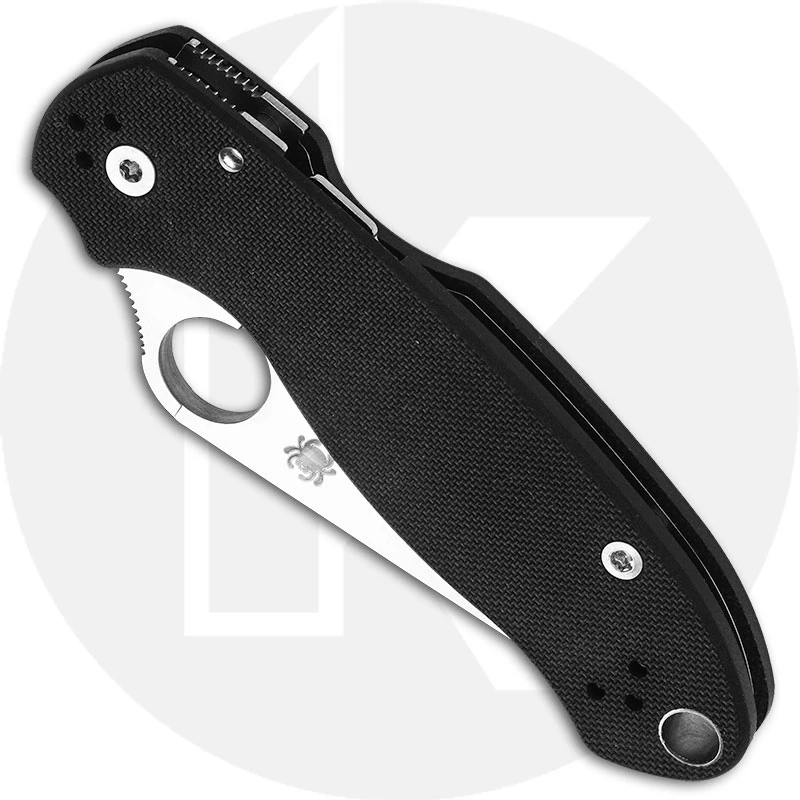 Spyderco C223GS Para 3, Serrated Compression Lock, Black G-10 Folding Knife 2 Spyderco C223GS Para 3, Serrated Compression Lock, Black G-10 Folding Knife - Image 2