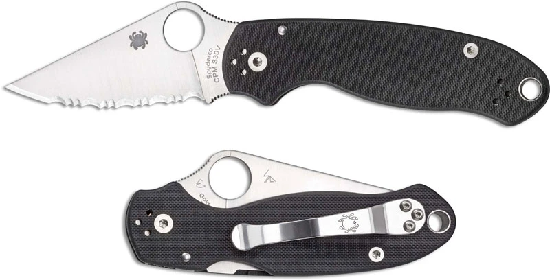 Spyderco C223GS Para 3, Serrated Compression Lock, Black G-10 Folding Knife 4 Spyderco C223GS Para 3, Serrated Compression Lock, Black G-10 Folding Knife - Image 4