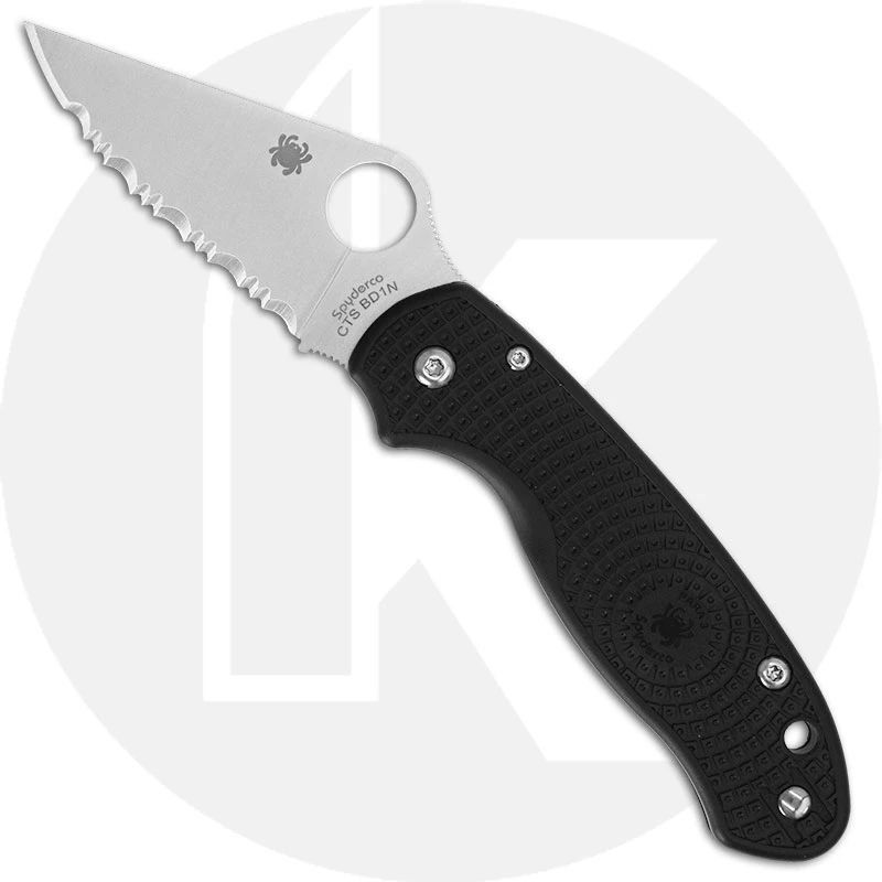 Spyderco C223SBK Para 3 Lightweight EDC Knife, Serrated Satin Blade, Black FRN Handle With Compression Lock USA Made 1 Spyderco C223SBK Para 3 Lightweight EDC Knife, Serrated Satin Blade, Black FRN Handle With Compression Lock USA Made