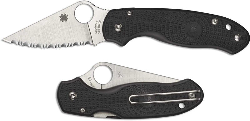Spyderco C223SBK Para 3 Lightweight EDC Knife, Serrated Satin Blade, Black FRN Handle With Compression Lock USA Made 4 Spyderco C223SBK Para 3 Lightweight EDC Knife, Serrated Satin Blade, Black FRN Handle With Compression Lock USA Made - Image 4