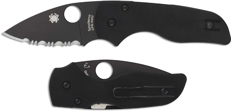 Spyderco Lil' Native Knife C230GSBBK Compact Folder Serrated Black DLC Blade Black G10 With Compression Lock 4 Spyderco Lil' Native Knife C230GSBBK Compact Folder Serrated Black DLC Blade Black G10 With Compression Lock - Image 4